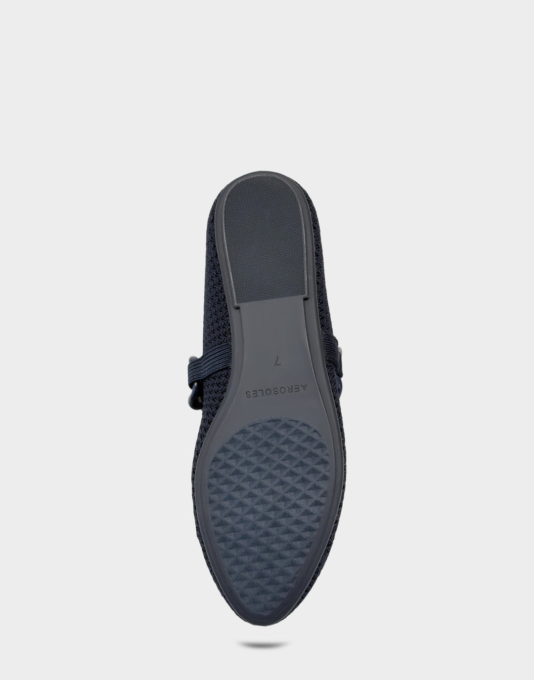 Comfortable Women's Knit Flat in Navy Knit Bottom View