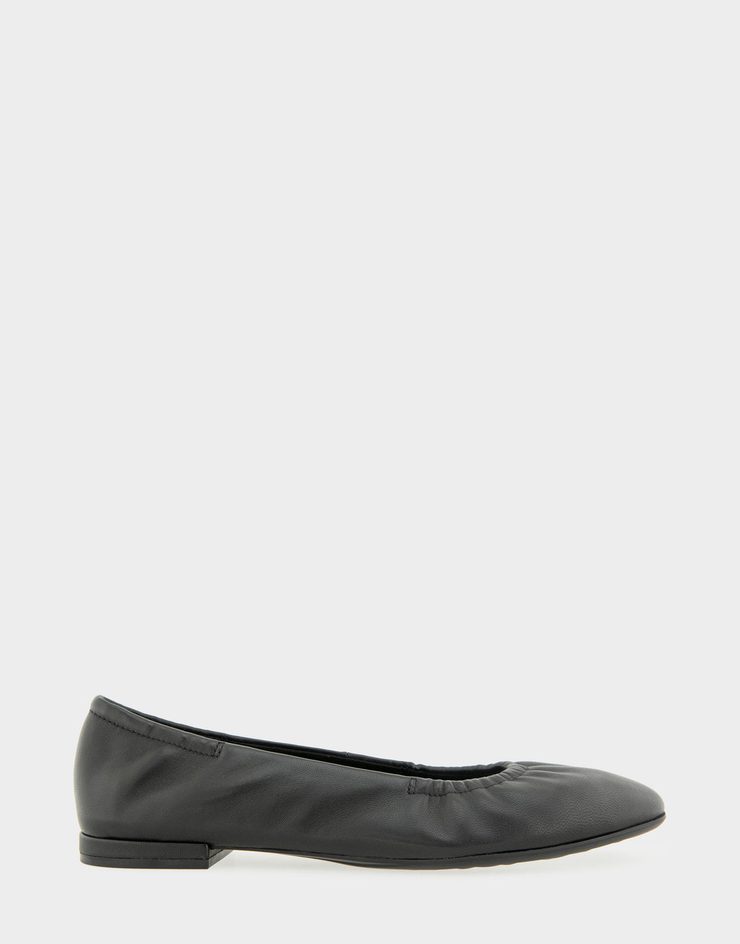 Comfortable Women's Ballet Flat In Black Leather Side View