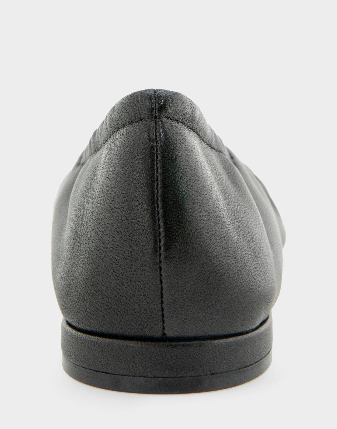 Comfortable Women's Ballet Flat In Black Leather Back View