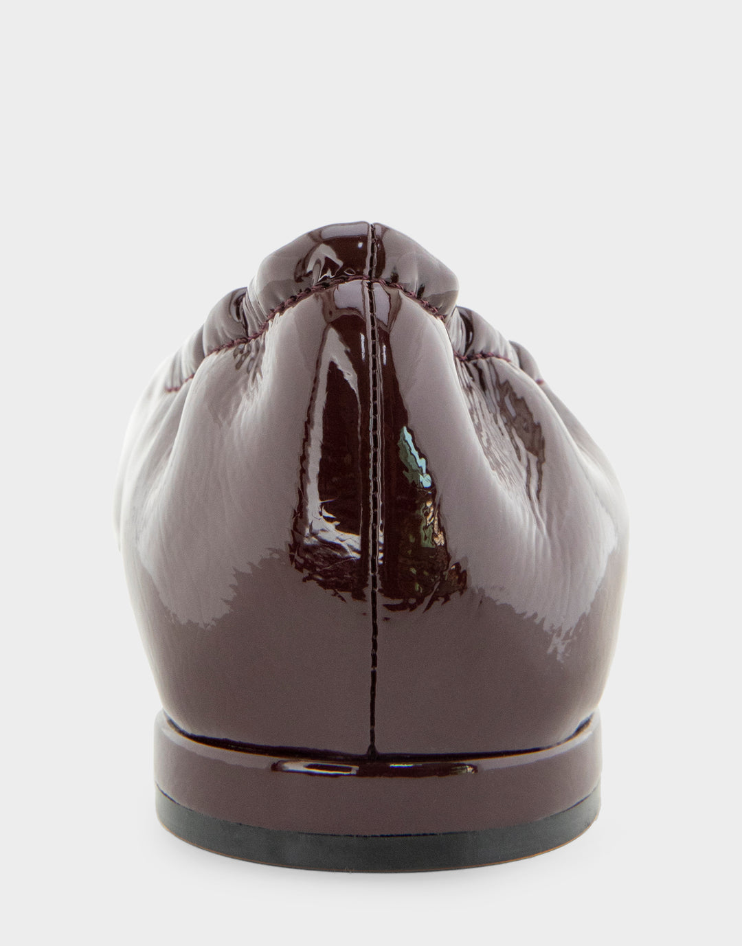 Comfortable Women's Ballet Flat In Burgundy Patent Faux Leather Back View