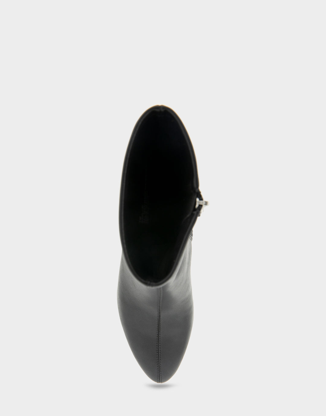 Comfortable Women's Mid Block Heel Bootie In Black Faux Leather Full Front View