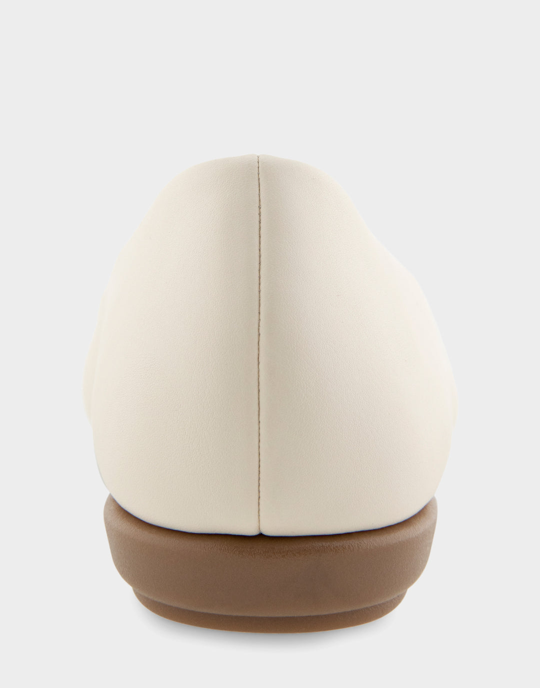 Comfortable Women's Ballet Flats in Eggnog Faux Leather Back View