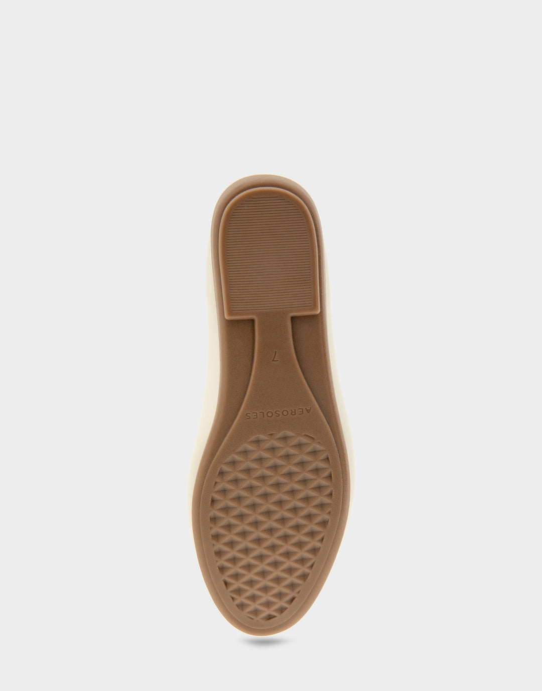 Comfortable Women's Ballet Flats in Eggnog Faux Leather Bottom View
