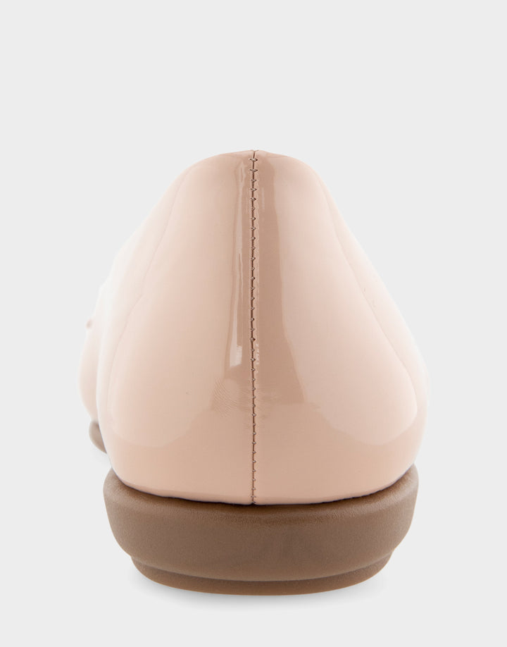 Women's Ballet Flats in Cipria Patent Faux Leather Full Back View