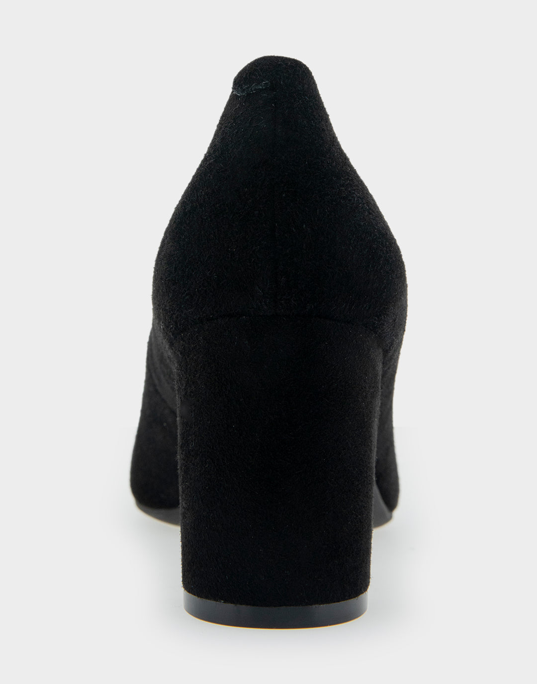 Comfortable Women's Mid Heel Pump in Genuine Black Suede Back View