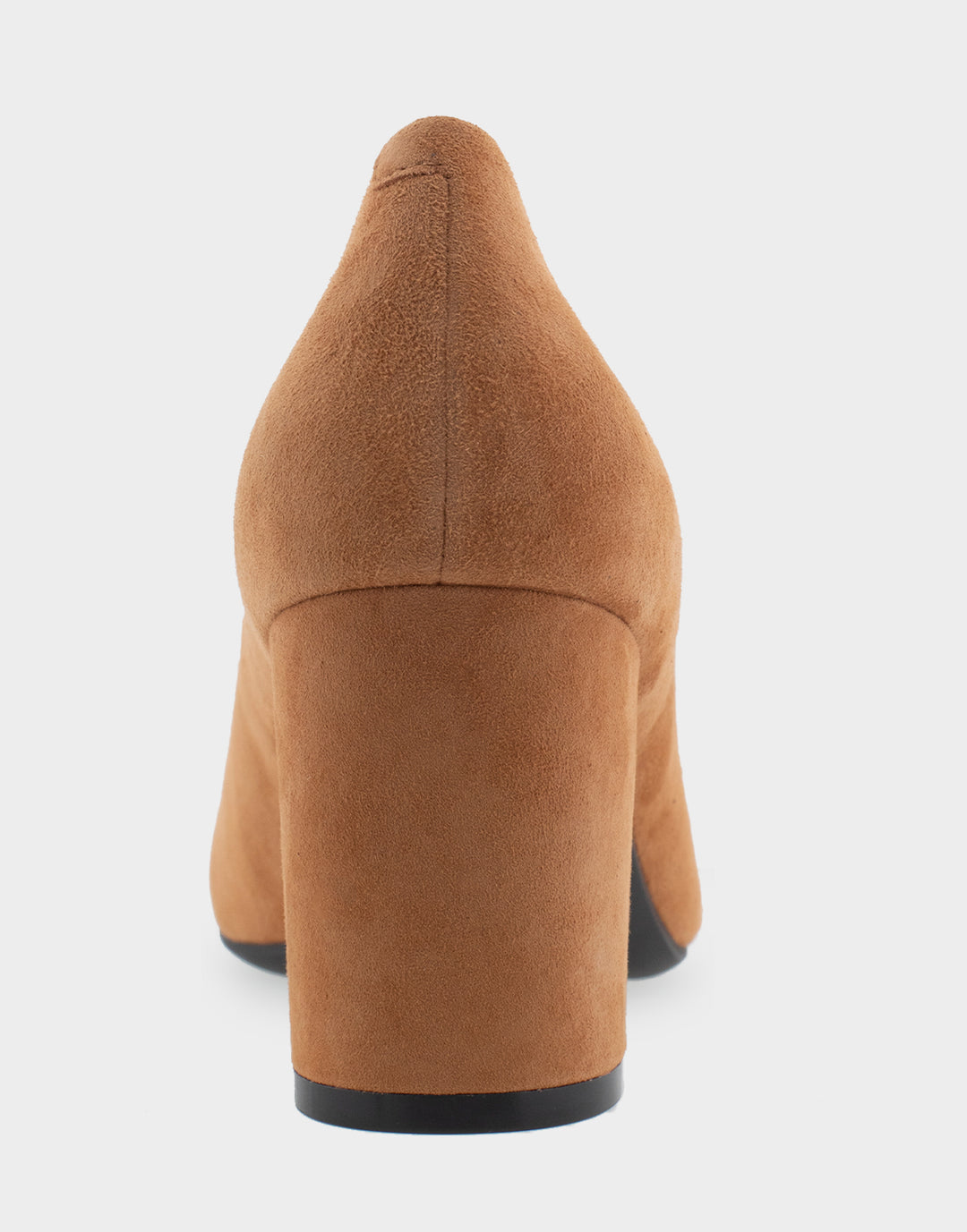 Comfortable Women's Mid Heel Pump in Tan Genuine Suede Back View