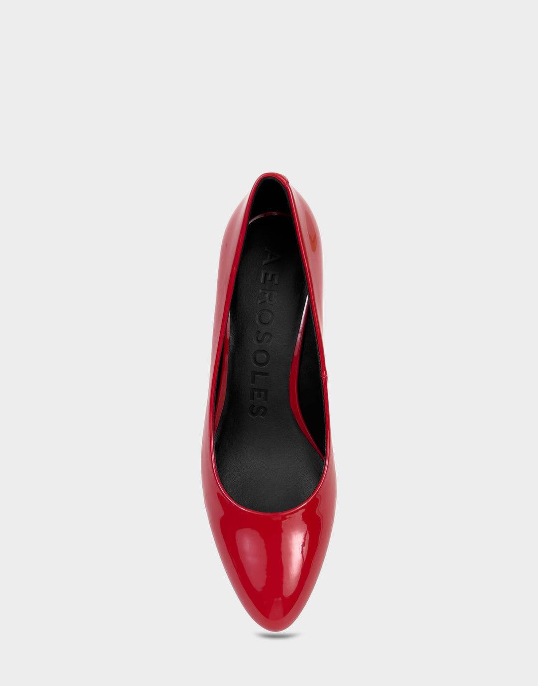 Comfortable Women's Pump In Red Patent Faux Leather Full Front View