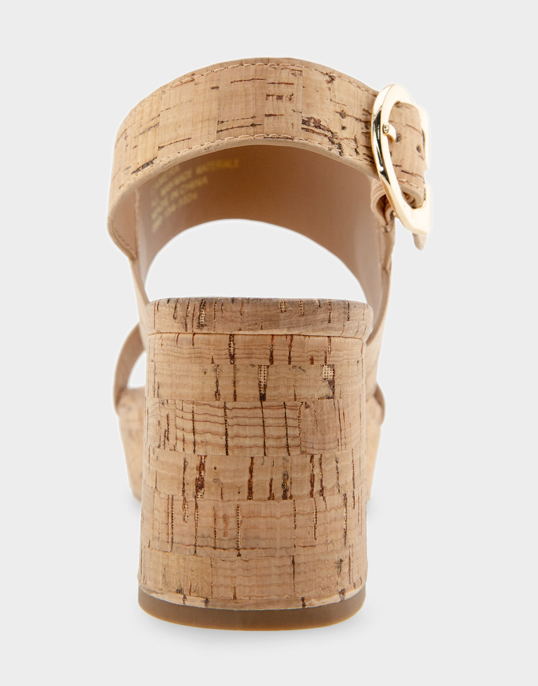 Comfortable Women's Platform Sandals in Natural Cork Back View
