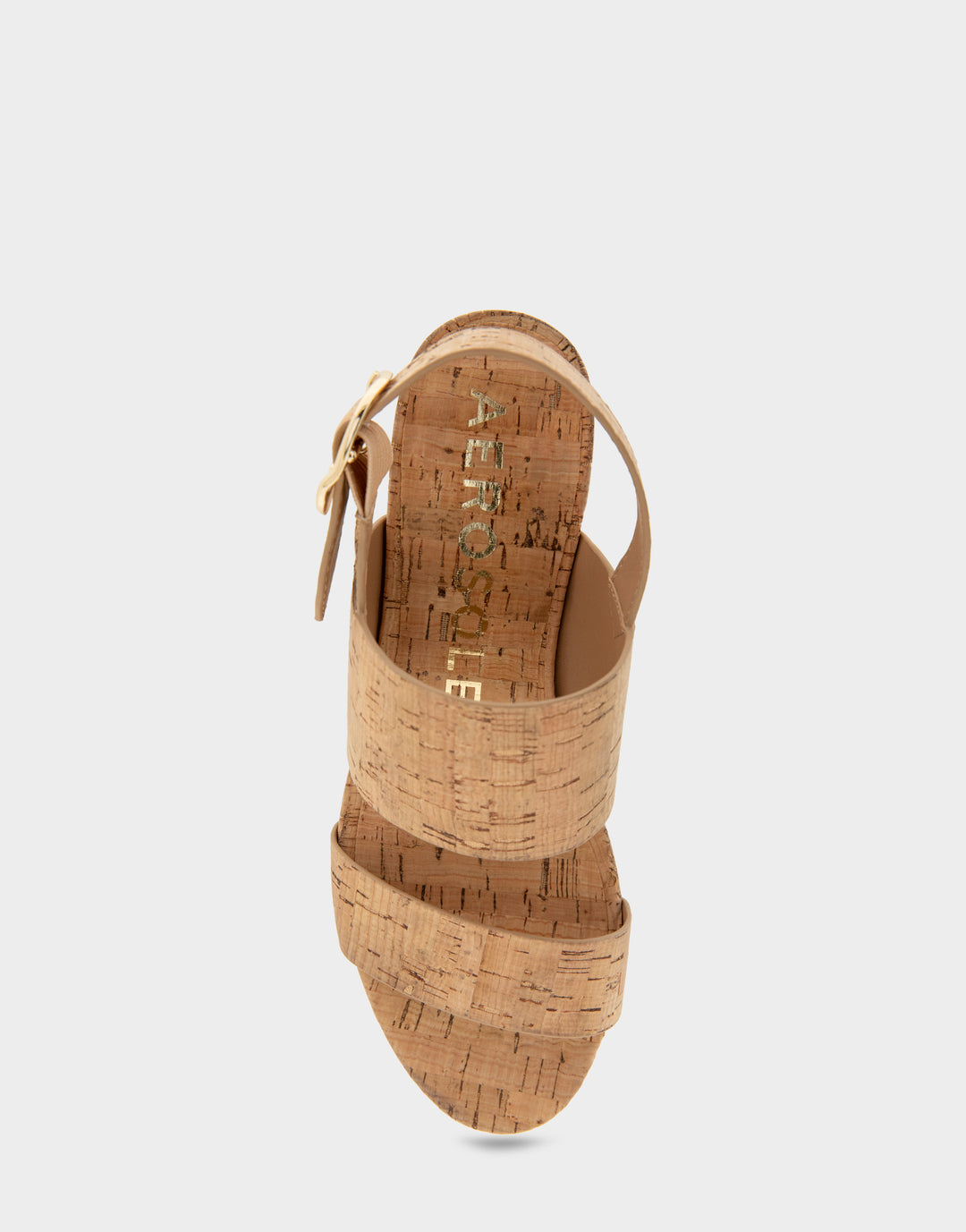 Comfortable Women's Platform Sandals in Natural Cork Full Front View