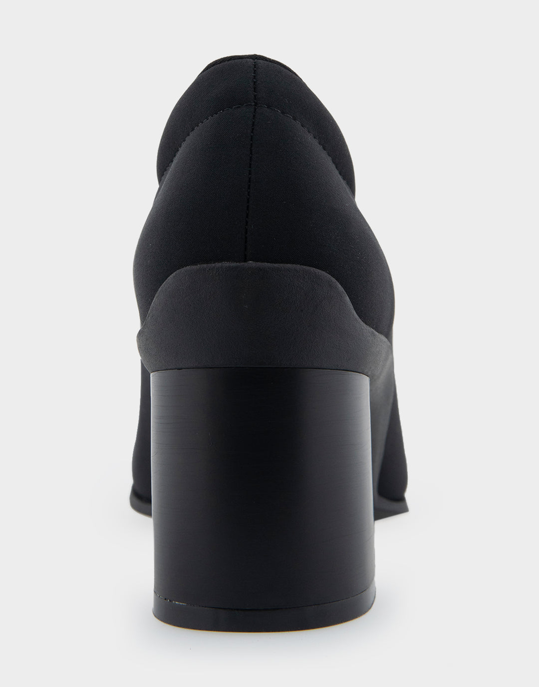Comfortable Women's Mid Heel Pump in Black Stretch Fabric Stretch Fabric
Rear View 