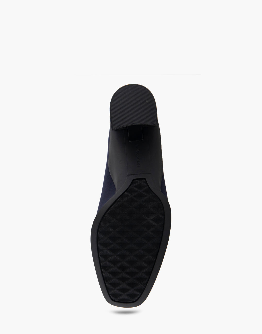 Comfortable Women's Mid Heel Pump in Navy Stretch Gabardine Fabric
Sole View 