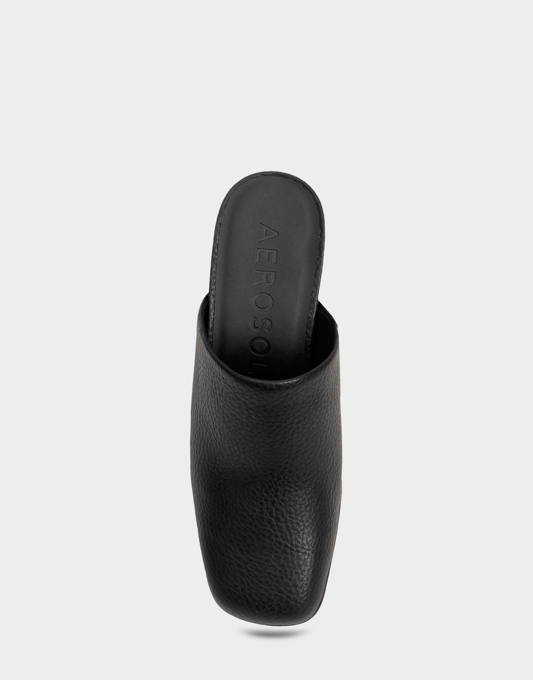 Comfortable Women's Clog In Black Faux Leather Full Front View