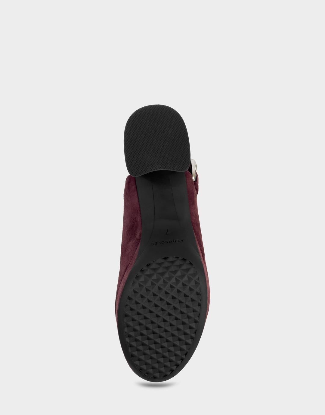 Comfortable Women's Platform Sandal In Burgundy Suede Bottom View