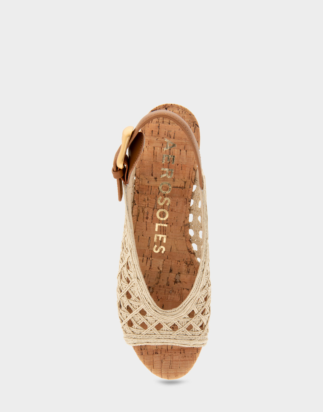 Comfortable Women's Platform Sandals in Natural/tan Embroidered Raffia Raffia Fabric Full Front View