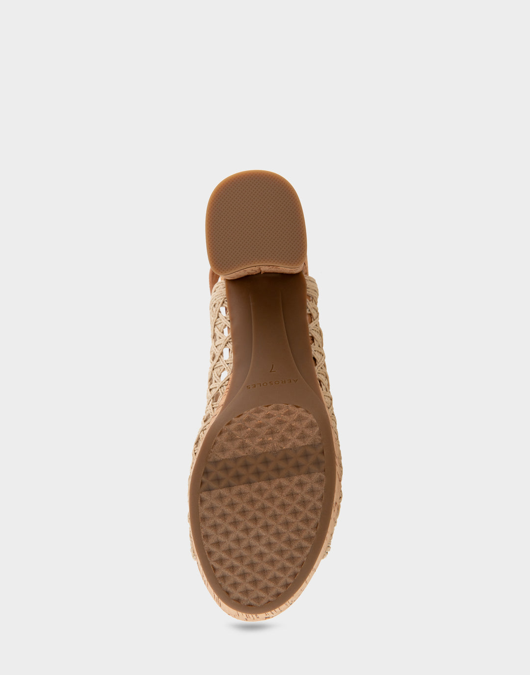 Comfortable Women's Platform Sandals in Natural/tan Embroidered Raffia Raffia Fabric Bottom View