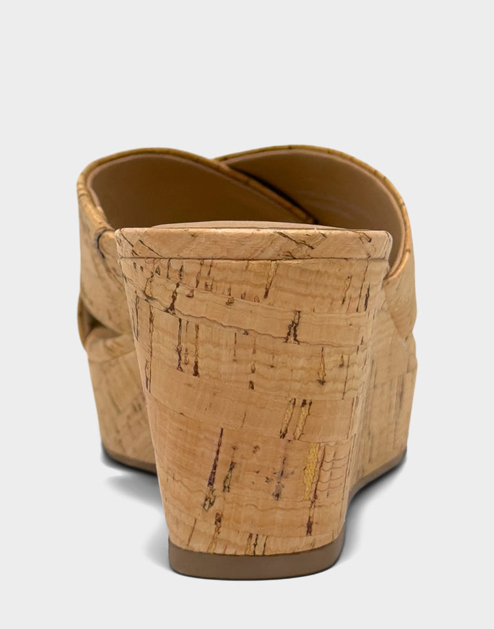 Comfortable Women's Wedge Sandal in Cork Back View