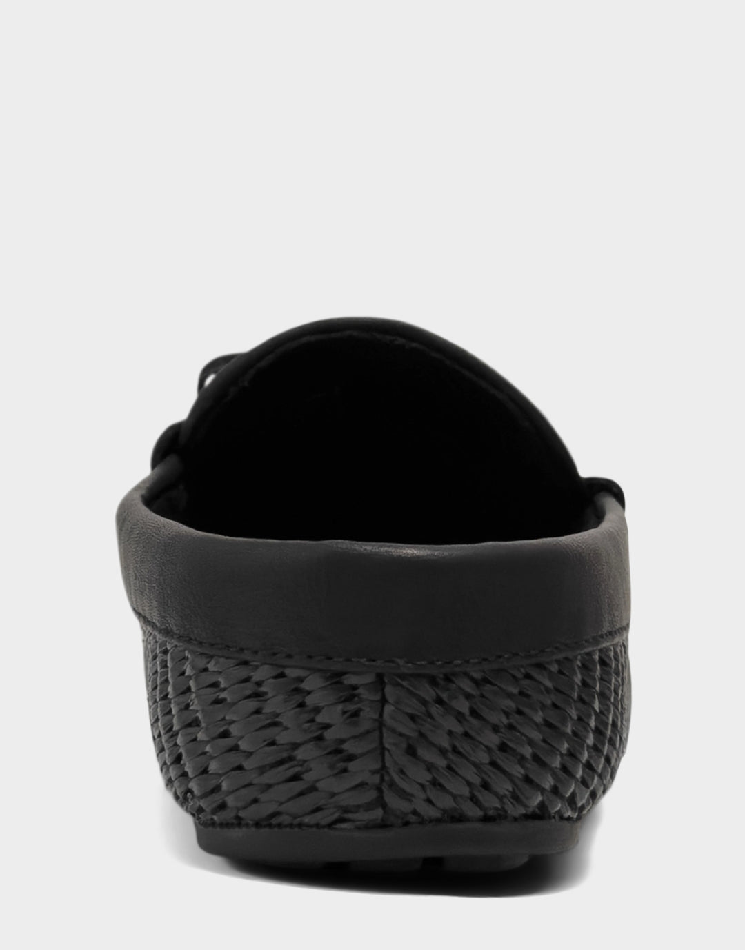 Comfortable Women's Mule in Black Basket Raffia Back View