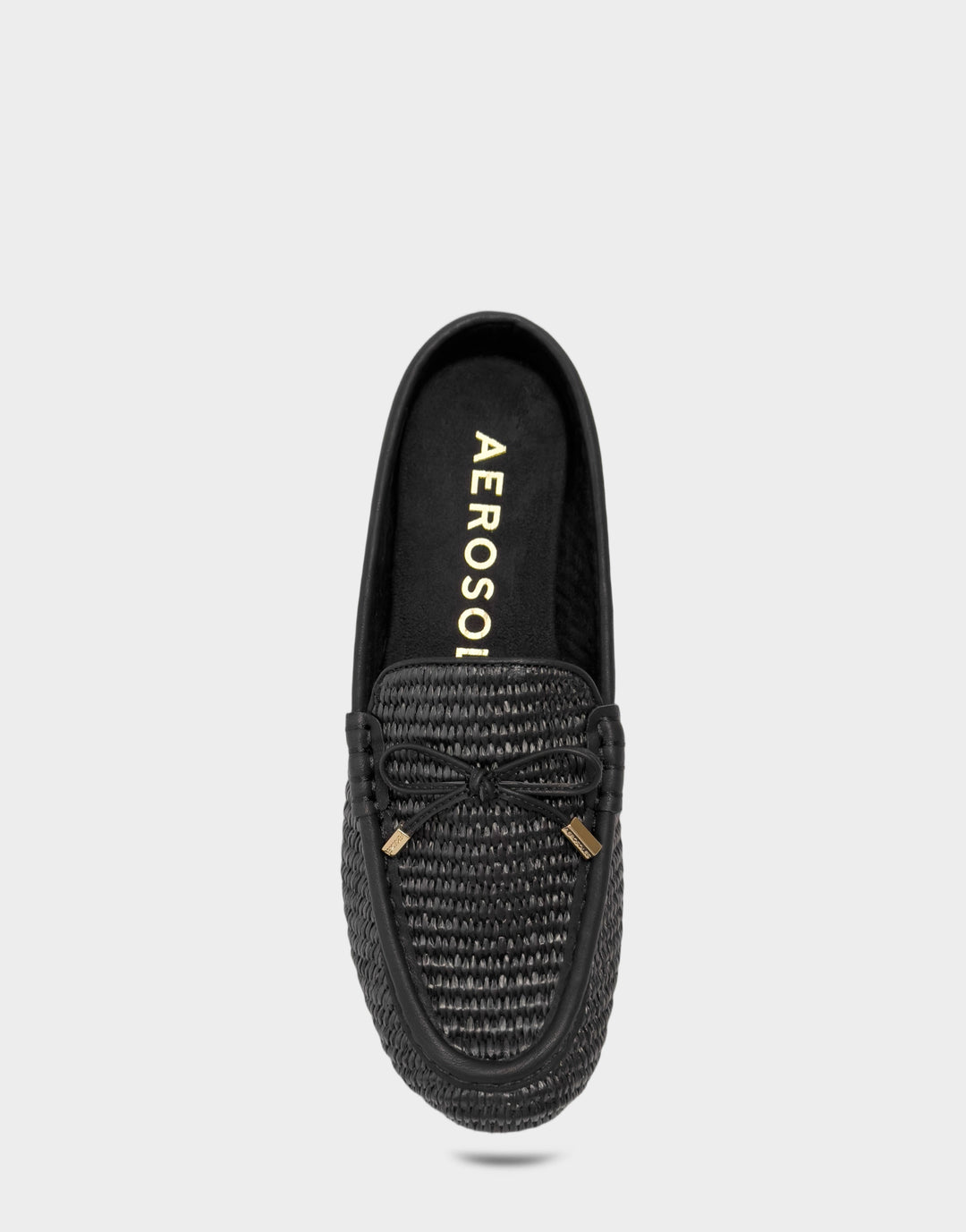 Comfortable Women's Mule in Black Basket Raffia Full Front View