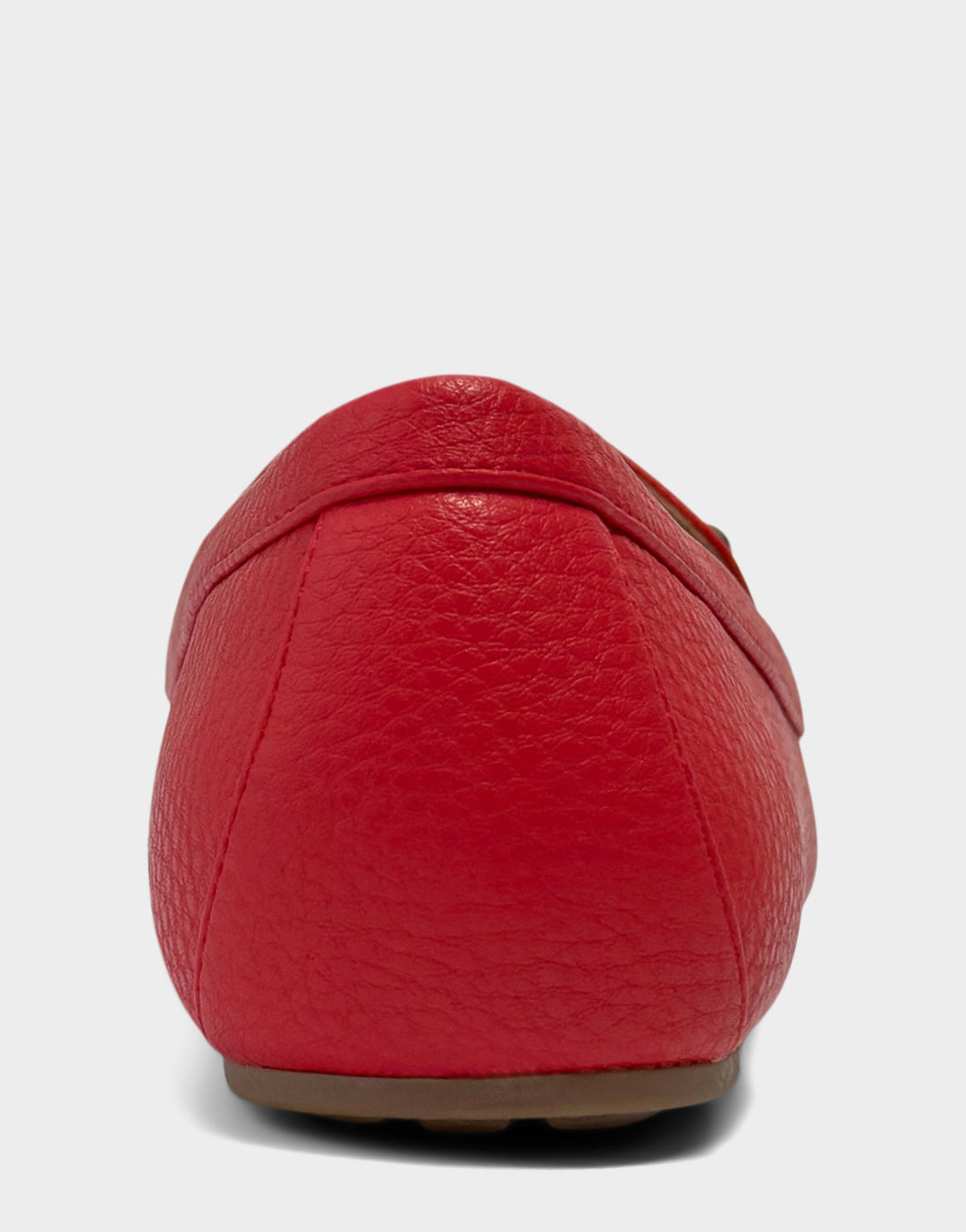 Comfortable Women's Casual Loafer in Red Faux Pebbled Back View