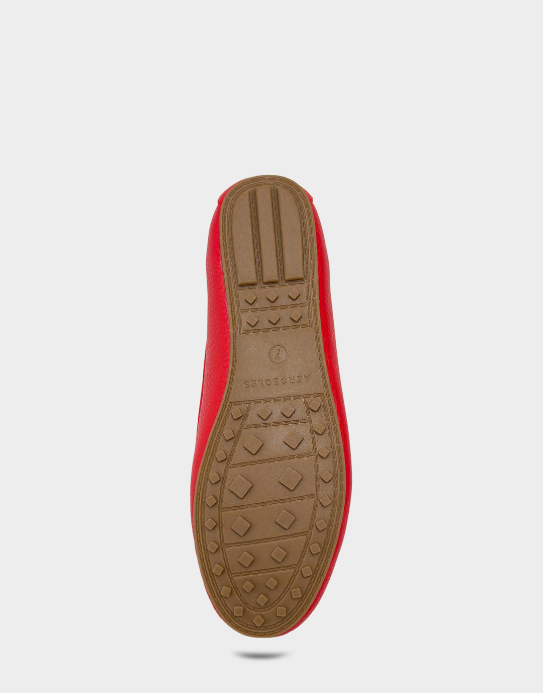 Comfortable Women's Casual Loafer in Red Faux Pebbled Bottom View