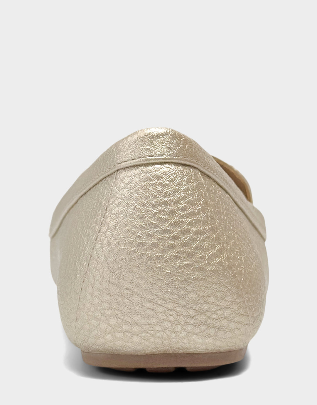 Comfortable Women's Casual Loafer in Metallic Faux Leather Back View