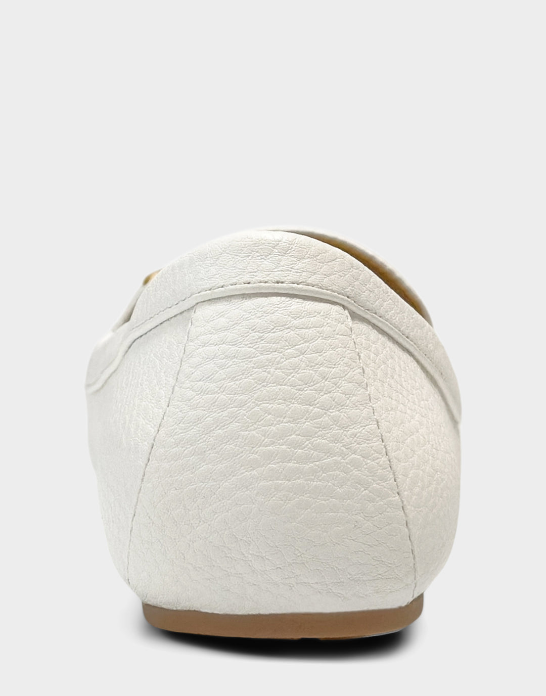 Comfortable Women's Casual Loafer in White Faux Pebbled Leather Back Vie
