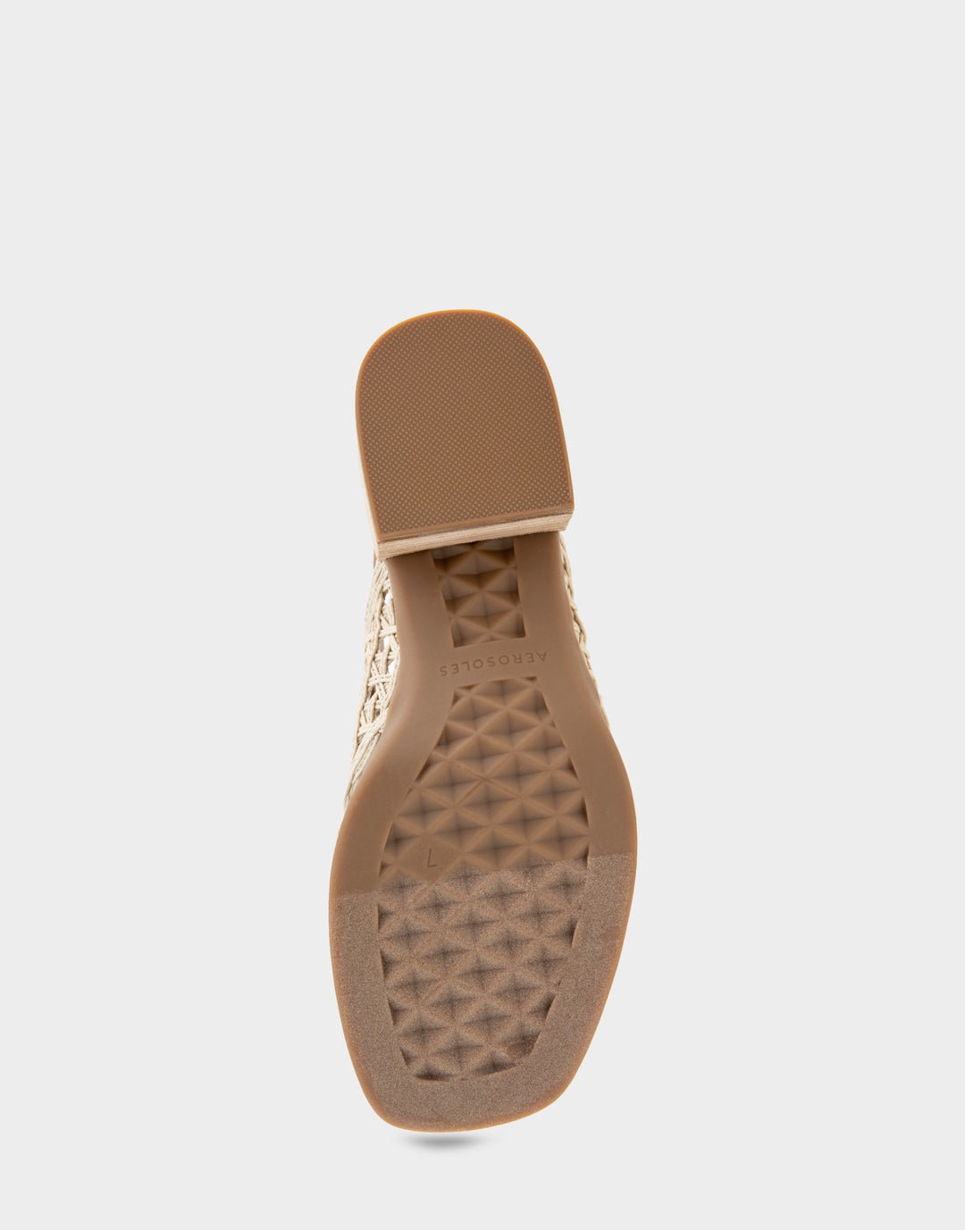 Comfortable Women's Block Heel Sandals in Natural Raffia Bottom View