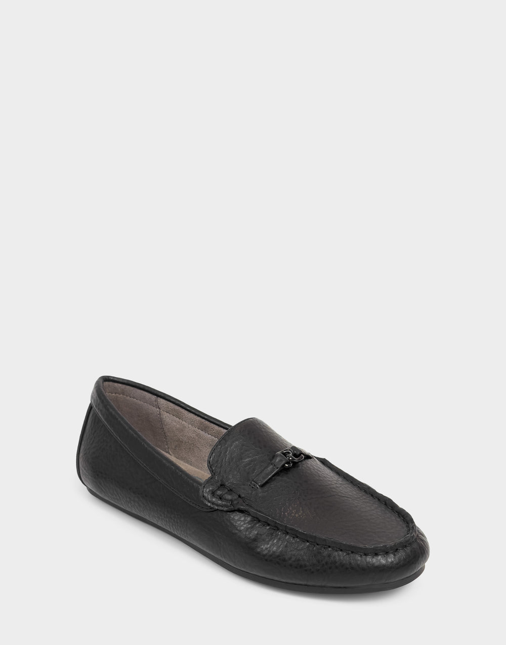 Comfortable Women's Driver In Black Faux Leather Side Angle View