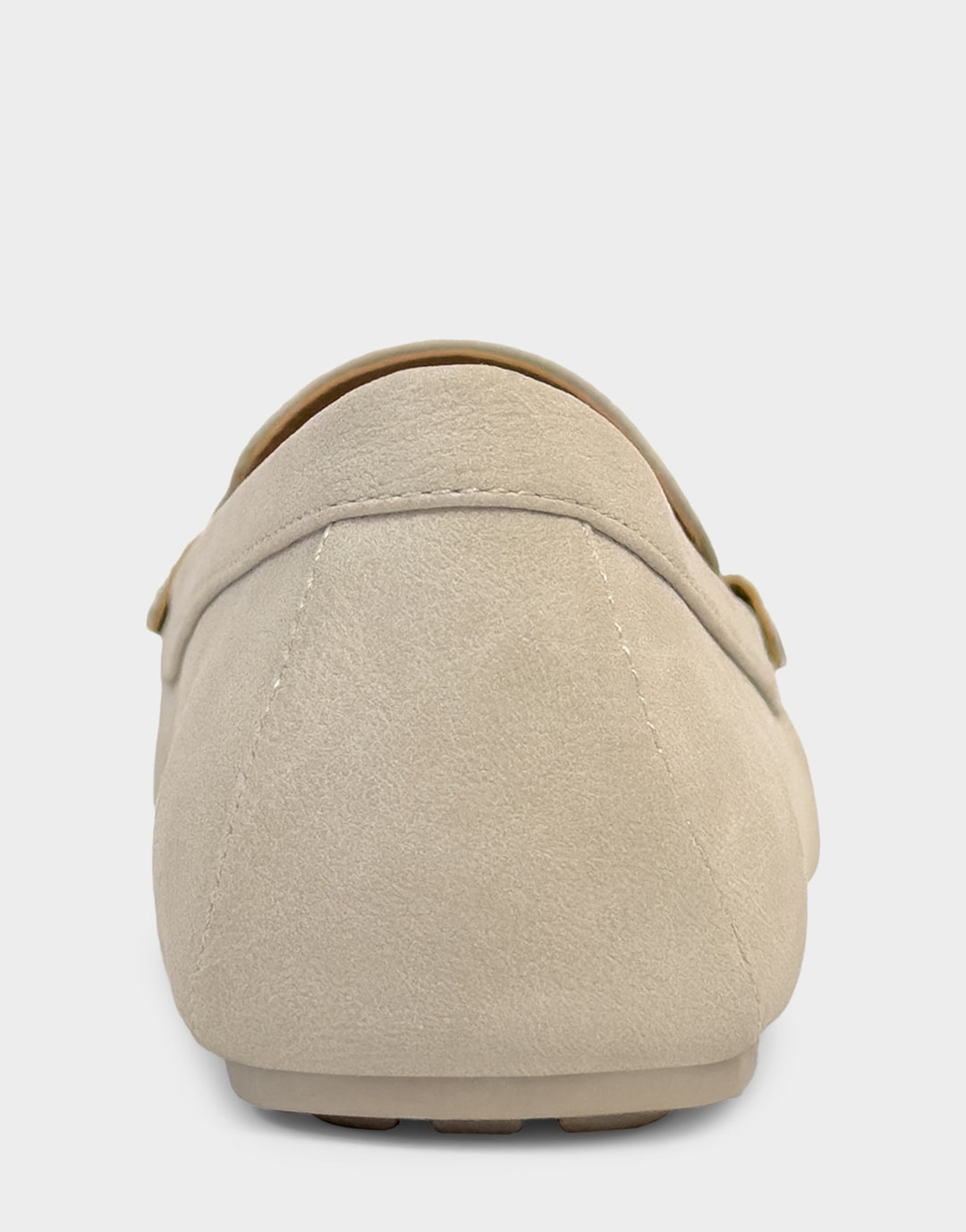 Comfortable Women's Driver In Beige Faux Nubuck Back View