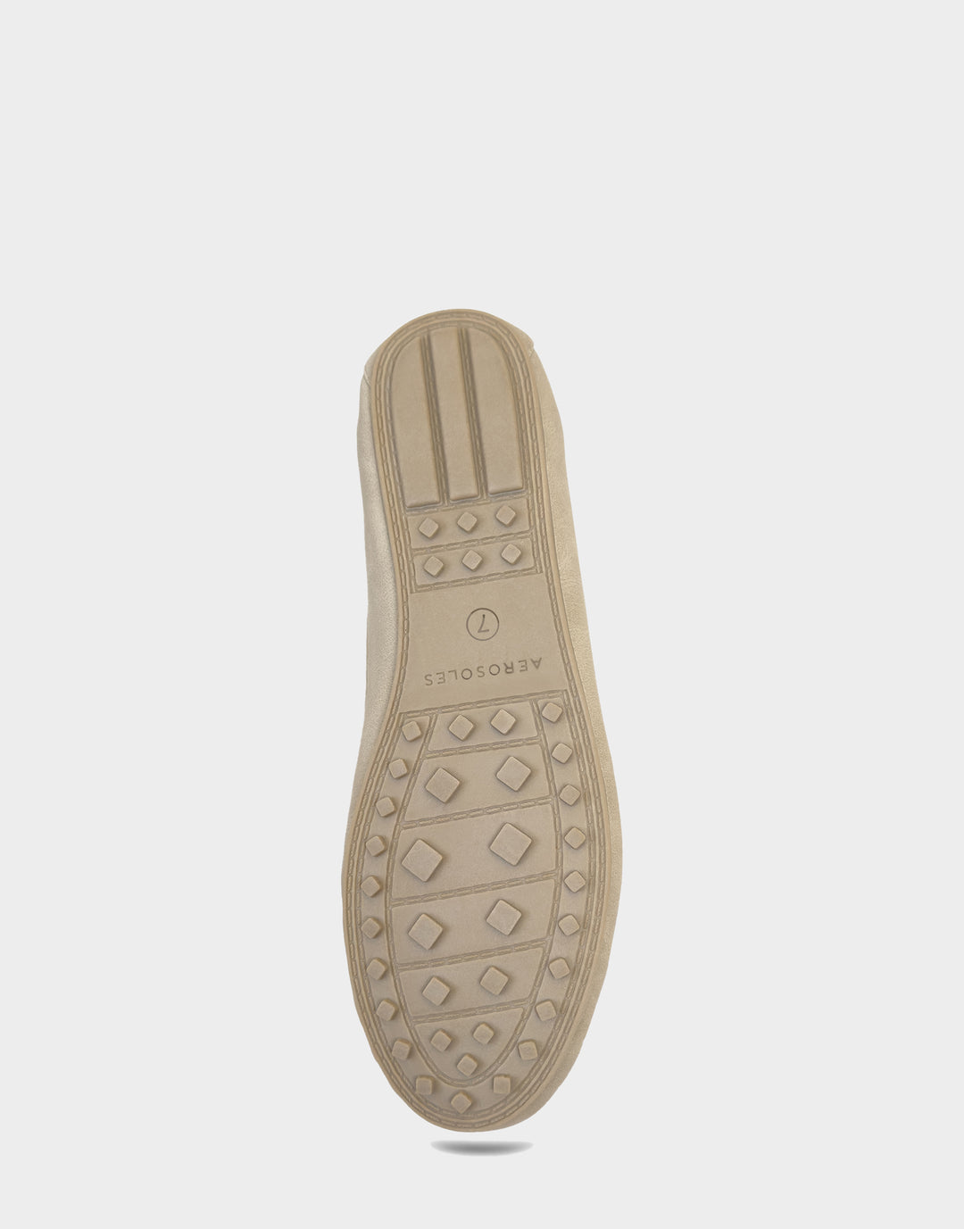 Comfortable Women's Driver In Beige Faux Nubuck Bottom View