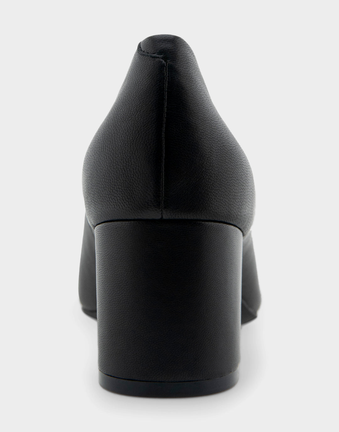 Comfortable Women's Mid Heel Pump in Black Genuine Leather Back View