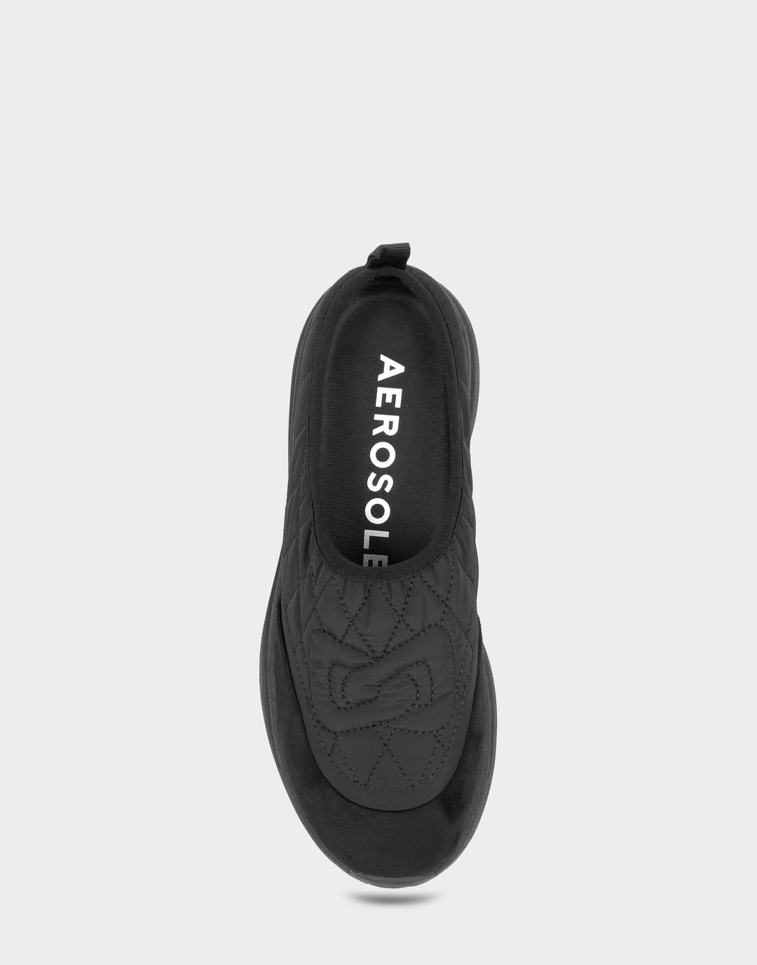 Comfortable Women's Mule Sneaker In Black Fabric Full Front View