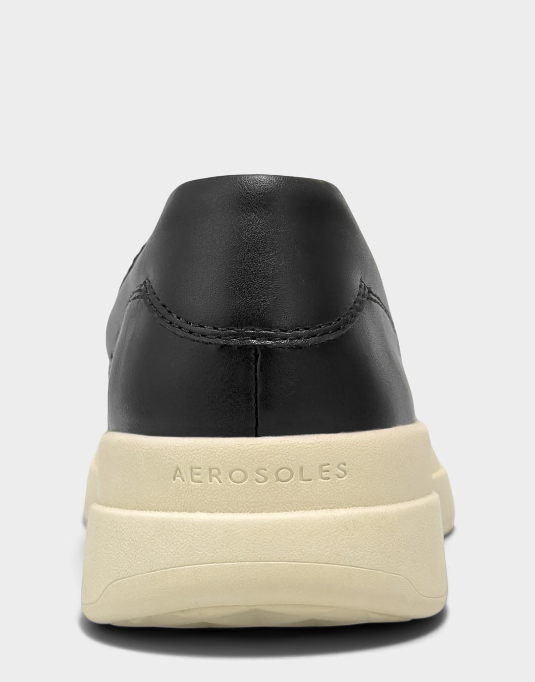 Comfortable Women's Casual Loafer in Black Faux Soft Leather Back View