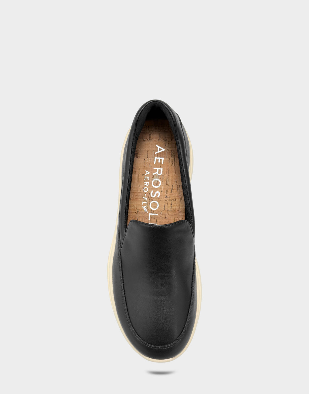 Comfortable Women's Casual Loafer in Black Faux Soft Leather Full Front View