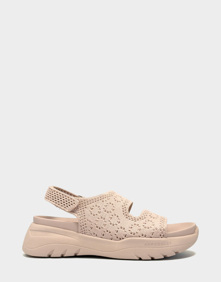 Comfortable Women's Sport Sandal in Pink Lace Knit Side View