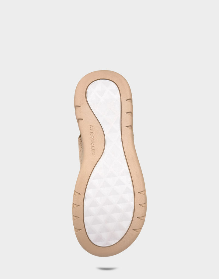 Comfortable Women's Sport Sandal in Pink Lace Knit Bottom View