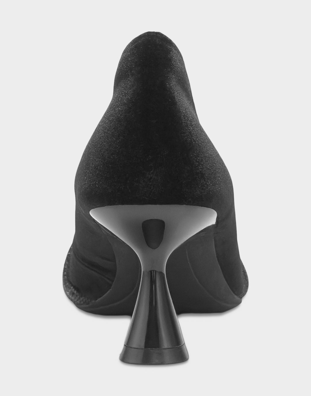 Comfortable Women's Pump In Black Velvet Back View