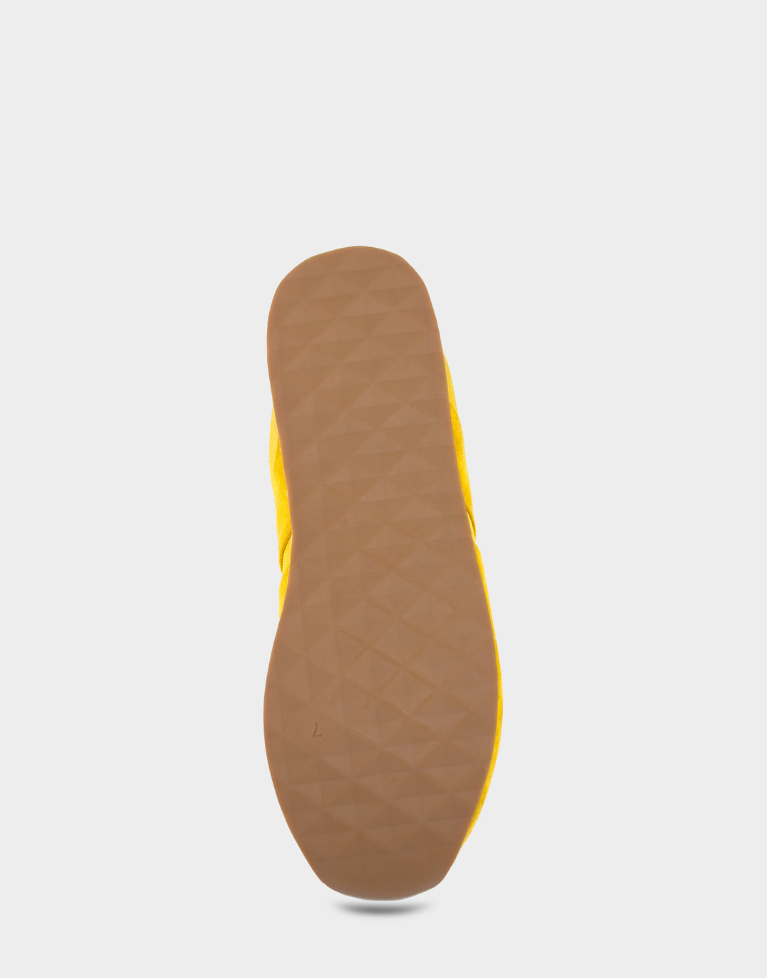 Comfortable Women's Lace Up Sneaker In Yellow Faux Suede Bottom View