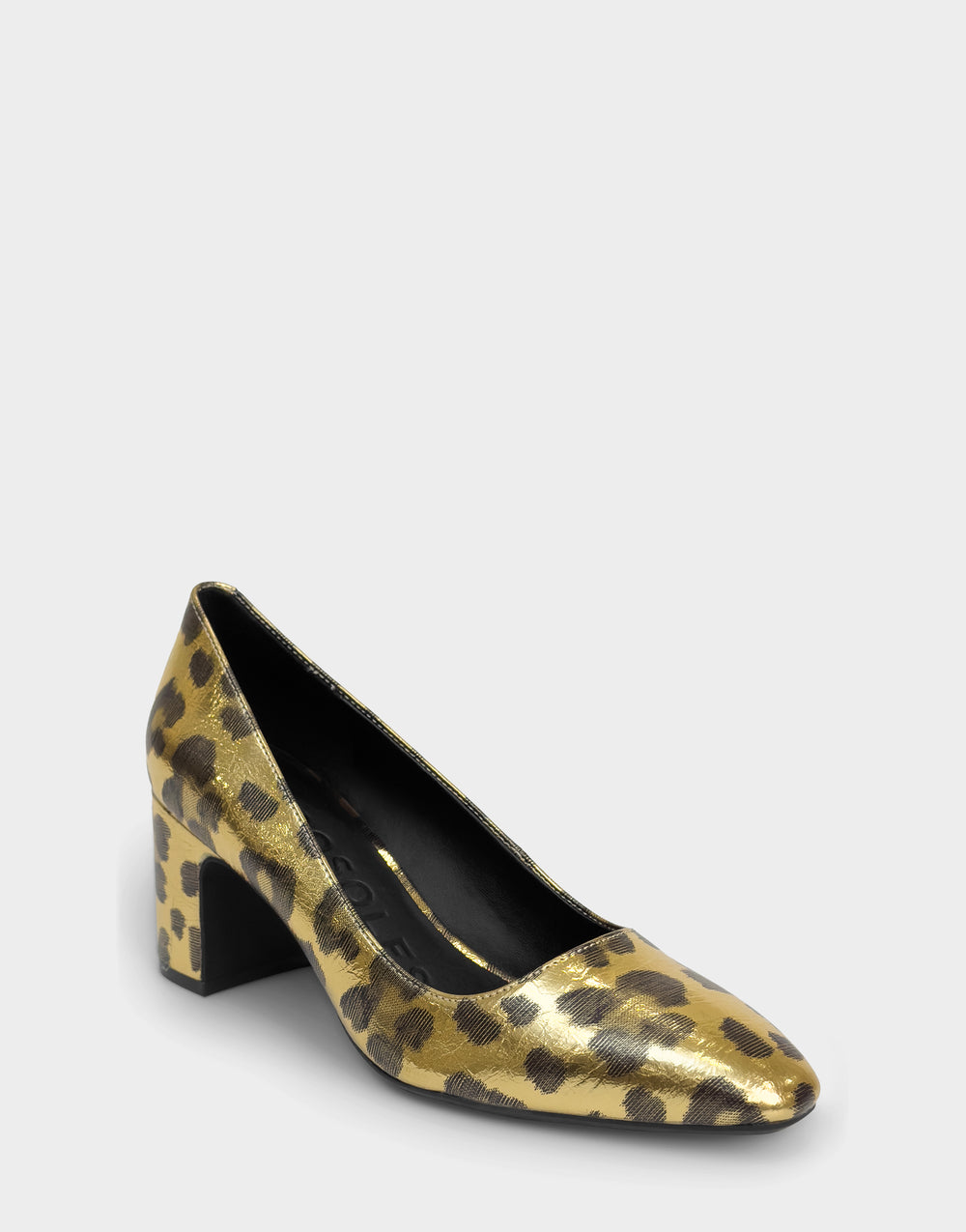 Comfortable Women's Pump In Animal Print Faux Leather Side Angle View