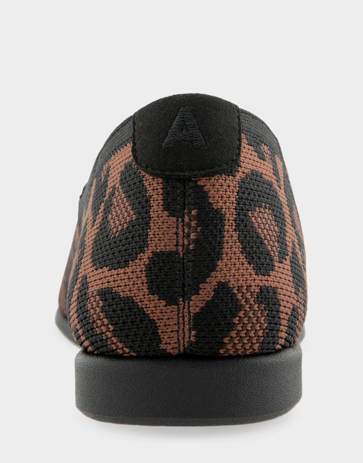 Comfortable Women's Nathaly Loafer In Animal Print Fabric, back view