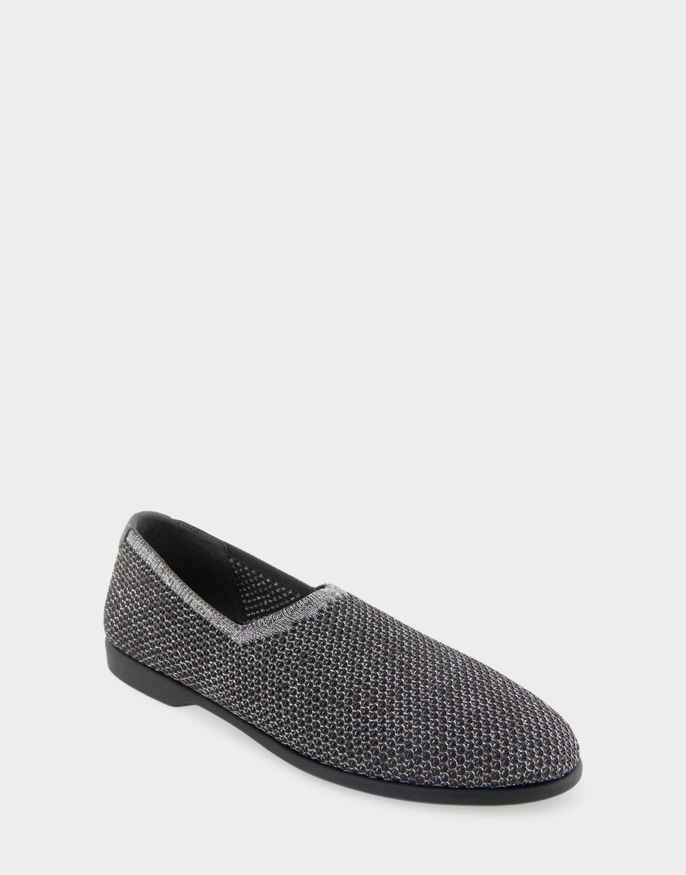 Comfortable Women's Nathaly Loafer In Gunmetal Fabric, angle view