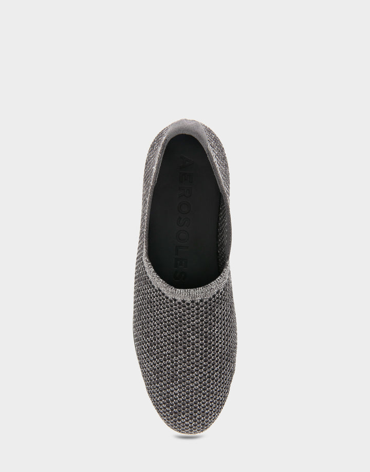 Comfortable Women's Nathaly Loafer In Gunmetal Fabric, top view