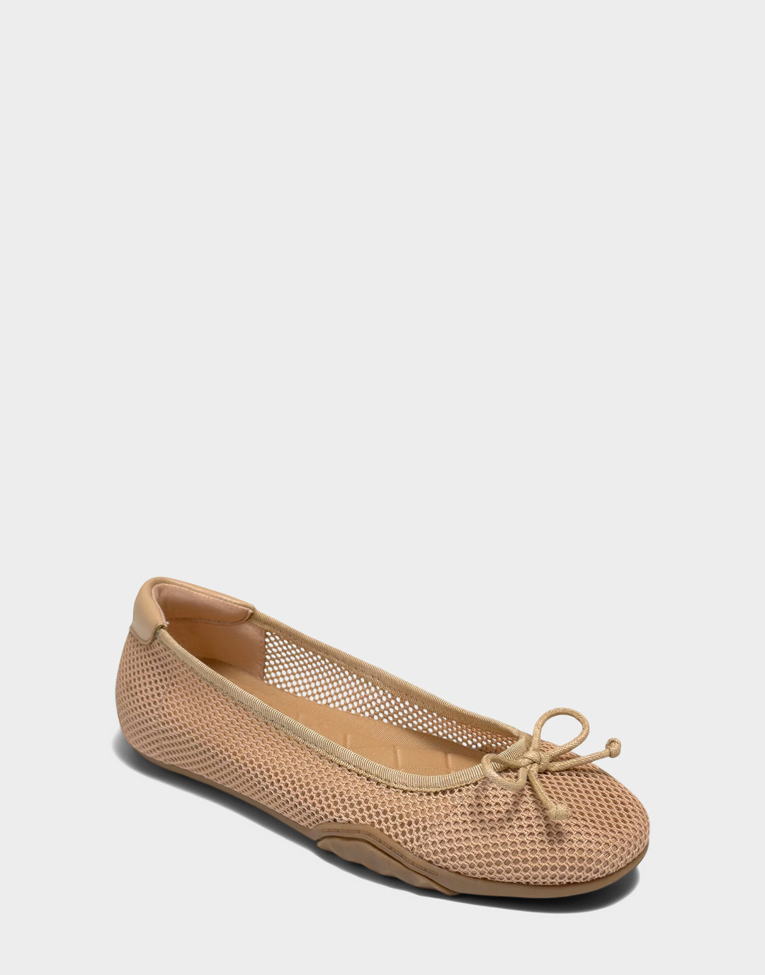 Comfortable Women's Sneaker in Natural Mesh Side Angle View