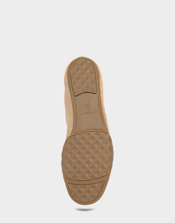 Comfortable Women's Sneaker in Natural Mesh Bottom View