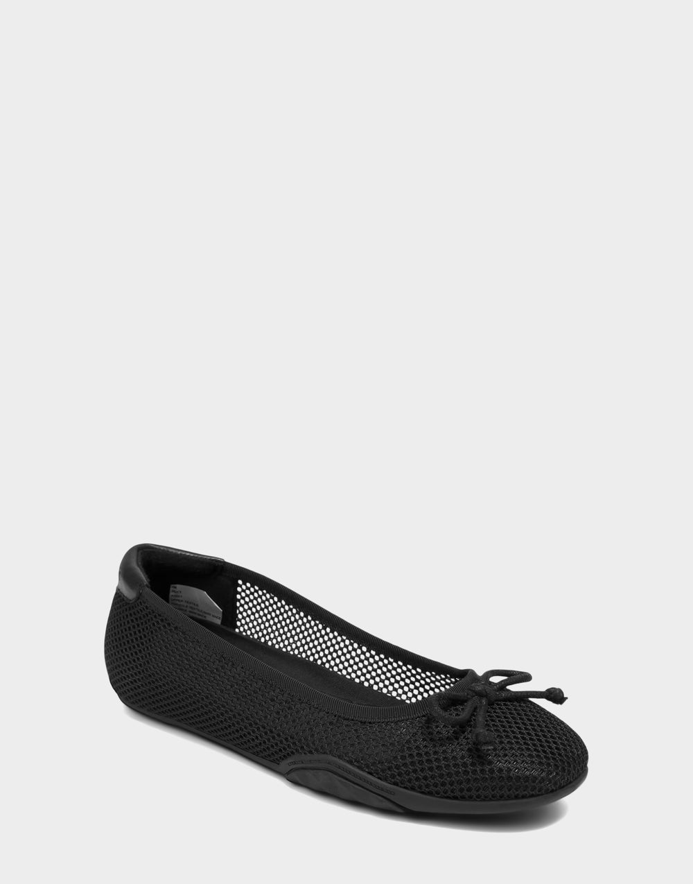 Comfortable Women's Sneakerina in Black Mesh Side Angle View
