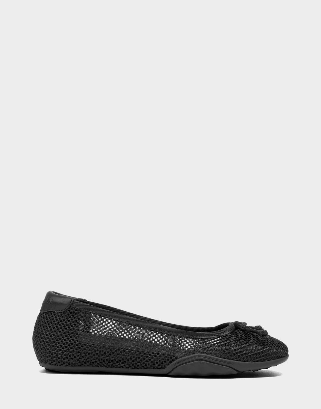 Comfortable Women's Sneakerina in Black Mesh Side View