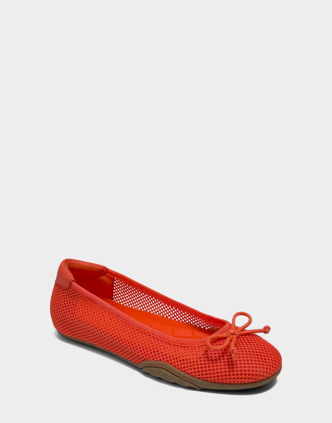 Comfortable Women's Sneakerina in Orange Mesh Side Angle View