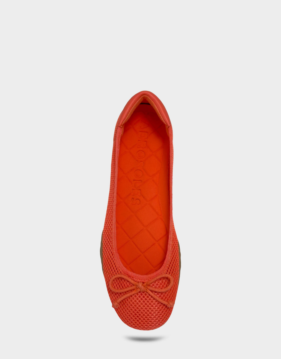 Comfortable Women's Sneakerina in Orange Mesh Full Front View