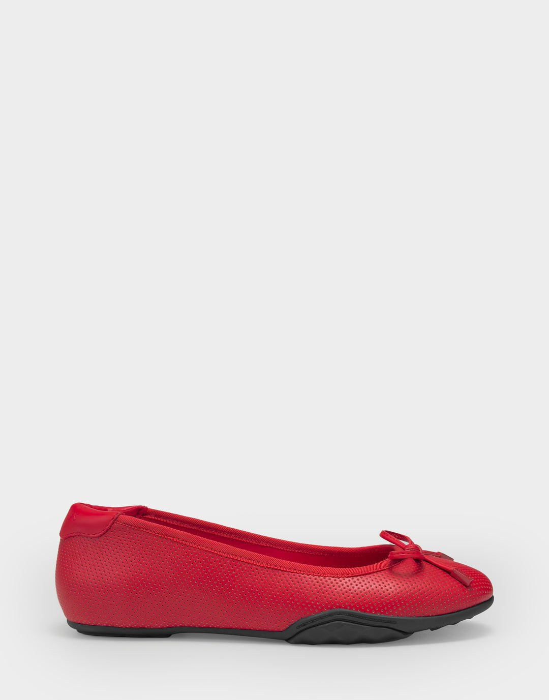 Comfortable Women's Onyx Sneakerina Flat In Red Faux Leather, side view