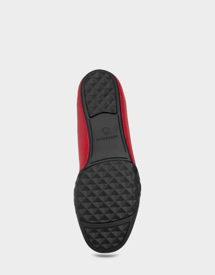 Comfortable Women's Onyx Sneakerina Flat In Red Faux Leather, sole